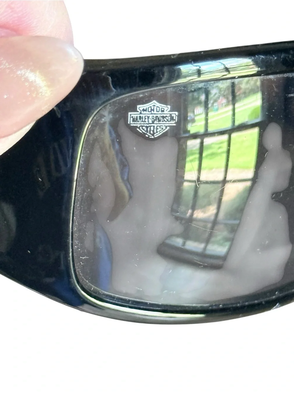 Harley-Davidson HDS 579 Black Flame Wrap Sunglasses Shield Style 90s Bikercore
